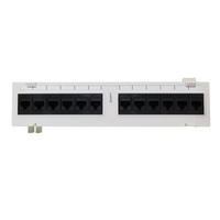 Mini 12 Port Surface Mount Patch Panel, Cat6 Rated