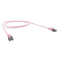 CERTECH Cat6A 34AWG S/FTP 10G RJ45 Patch Lead, Pink PVC Jacket, 1m