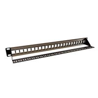 CERTECH 1RU 19" 24 Port Patch Panel Suitable for STP & UTP Applications, with Rear Support Bar