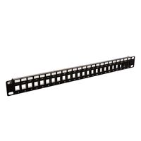 CERTECH 1RU 19" 24 Port Patch Panel Suitable for STP & UTP Applications, with Rear Support Bar