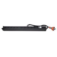 CERTECH Vertical PDU, 10 x 10 Amp 3 Pin Outlets w/ Captive 15 Amp Plug