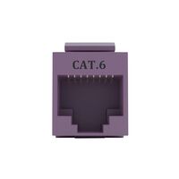 Cat6 RJ-45 UTP Keystone Jack. Purple, 180 degrees, 12pc Pack