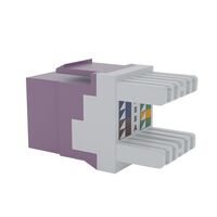 Cat6 RJ-45 UTP Keystone Jack. Purple, 180 degrees, 12pc Pack