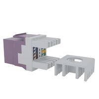 Cat6 RJ-45 UTP Keystone Jack. Purple, 180 degrees, 12pc Pack