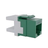Cat6 RJ-45 UTP Keystone Jack. Green, 180 degrees, 12pc Pack