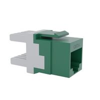 Cat6 RJ-45 UTP Keystone Jack. Green, 180 degrees, 12pc Pack