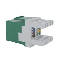 Cat6 RJ-45 UTP Keystone Jack. Green, 180 degrees, 12pc Pack