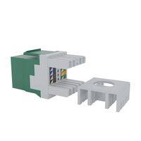 Cat6 RJ-45 UTP Keystone Jack. Green, 180 degrees, 12pc Pack