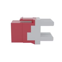 Cat6 RJ-45 UTP Keystone Jack. Red, 180 degrees, 12pc Pack