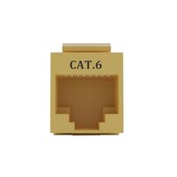 Cat6 RJ-45 UTP Keystone Jack. Yellow, 180 degrees, 12pc Pack