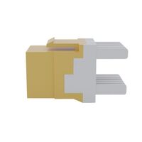 Cat6 RJ-45 UTP Keystone Jack. Yellow, 180 degrees, 12pc Pack