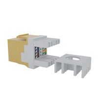 Cat6 RJ-45 UTP Keystone Jack. Yellow, 180 degrees, 12pc Pack