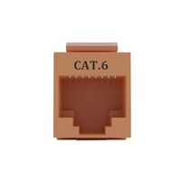 Cat6 RJ-45 UTP Keystone Jack. Orange, 180 degrees, 12pc Pack