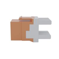 Cat6 RJ-45 UTP Keystone Jack. Orange, 180 degrees, 12pc Pack
