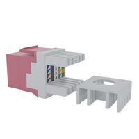 Cat6 RJ-45 UTP Keystone Jack. Pink, 180 degrees, 12pc Pack