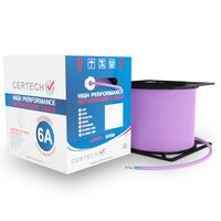 CERTECH 305M Cat6A 10G F/UTP Solid Cable, Purple LSZH Jacket
