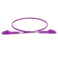 LC-LC OM4 Duplex Fibre Lead, Violet LSZH Jacket - 1m