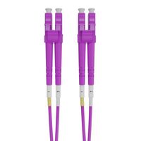 LC-LC OM4 Duplex Fibre Lead, Violet LSZH Jacket - 1m