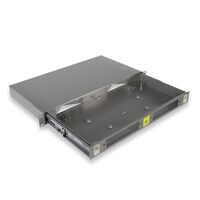 1RU Sliding Fibre Enclosure. Inc: 2 x 24F Splice Trays, Cable Ties, Hook & Loop, Routing Rings, Cable Glands & 48 x Splice Protectors