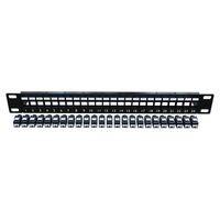 CERTECH 24 Port 19" Cat6A UTP Patch Panel, Complete with 24 x Cat6A Shuttered Keystone Jacks