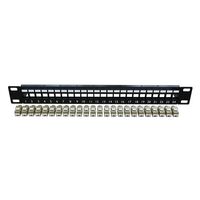 CERTECH 24 Port 19" Cat6A Shielded Patch Panel, Complete with 24 x Cat6A Shuttered Keystone Jacks