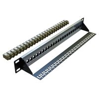 CERTECH 24 Port 19" Cat6A Shielded Patch Panel, Complete with 24 x Cat6A Keystone Jacks