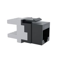 Cat6 RJ-45 UTP Keystone Jack. Black, 180 degrees, 24pc Pack