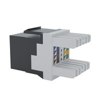 Cat6 RJ-45 UTP Keystone Jack. Black, 180 degrees, 6pc Pack