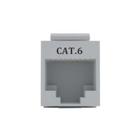 Cat6 RJ-45 UTP Keystone Jack. White, 180 degrees, 6pc Pack