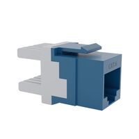 Cat6 RJ-45 UTP Keystone Jack. Blue, 180 degrees, 6pc Pack