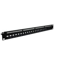 CERTECH 1RU 19" 24 Port Unloaded Patch Panel, with Rear Support Bar