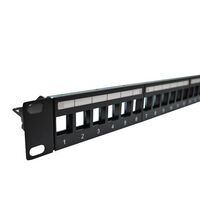 CERTECH 1RU 19" 24 Port Unloaded Patch Panel, with Rear Support Bar