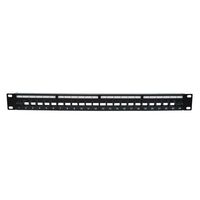 CERTECH 1RU 19" 24 Port Unloaded Patch Panel, with Rear Support Bar