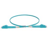 LC-LC OM4 Duplex Fibre Lead, Aqua LSZH Jacket - 50m