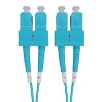 SC-SC OM4 Duplex Fibre Lead, Aqua LSZH Jacket - 40m