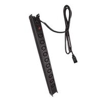 Horiz Power Rail-6x10A Outlet 10A Plug