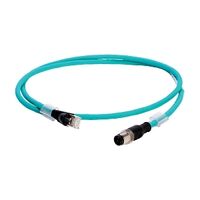 Allen-Bradley 1585 Unshielded Ethernet Cable Hi Flex TPE 2 Pair CAT5e Teal M12 to RJ45 10M