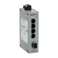 AB Stratix 2000 Unmanaged switch, 4 x 100MB copper ports, 1 x 100MB Singlemode fiber SFP port
