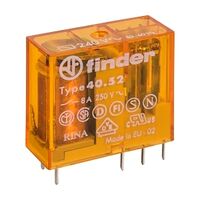 Finder 40 Series Miniature Printed Circuit Board Relay 8A 2 Changeover 240V AC Coil