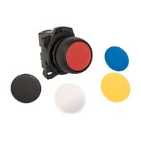 Sprecher and Schuh D7 Pushbutton 22.5mm Hangsell Pack Plastic Flush Operator 1 NC Multi Colour Caps