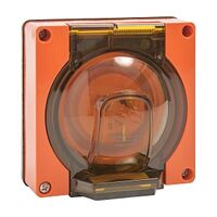 NHP ISO Appliance Inlet, 3 Flat Pins 15A 250V AC, w/o Base, Resistant Orange