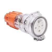 NHP ISO Extension Socket, 5 Round Pins 32A 500V AC, Electric Orange