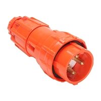 NHP ISO Plug - Straight, 4 Round Pins, 40A 500V AC, Resistant Orange