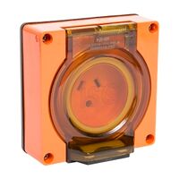 NHP ISO Socket Outlet, 2 Flat Pins + 1 Round Earth 10A 250V AC, w/o Base, Resistant Oange