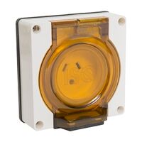 NHP ISO Socket Outlet, 2 Flat Pins + 1 Round Earth 10A 250V AC, w/o Base, Resistant White