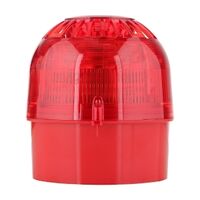 Klaxon Sonos Sounder Beacon LED 1 Alarm 32 Tones 102B IP65 110-230V DC Surface Mount Lens Red