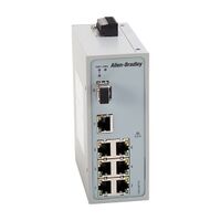 AB Stratix 2000 Unmanaged switch, 7 x 100MB copper ports, 1x 100MB Multimode Fiber SFP