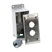 Allen-Bradley 800H Enclosure Stainless Steel 2 Holes 3 4 Inch Conduit Entry for 30.5mm Pushbutton