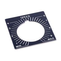 Allen-Bradley 800H Legend Plate 47 X47mm, Potentiometer,SPEED Graduated Markings, Grey