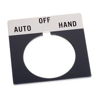 Allen-Bradley 800T Legend Plate 46 x 47mm Gray AUTO OFF HAND for 30.5mm Pushbutton